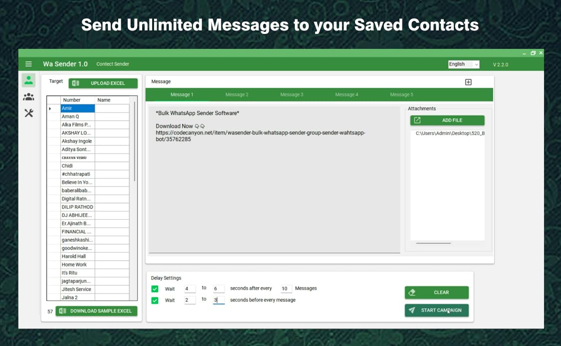 Send Unlimited WhatsApp Messages with WA Sender 3.6.0