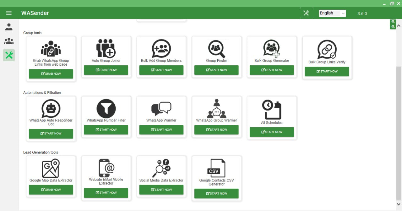 WA Sender 3.6.0 Software Interface for Digital Marketing