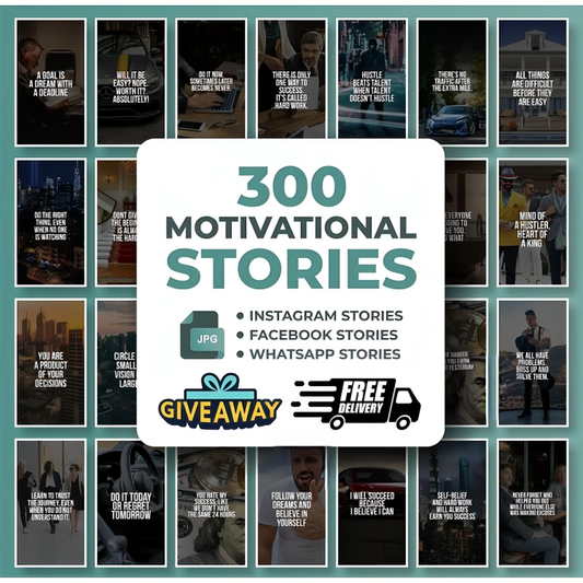 300 motivational Instagram stories templates for engagement on social media platforms.