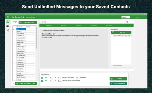 Send Unlimited WhatsApp Messages with WA Sender 3.6.0