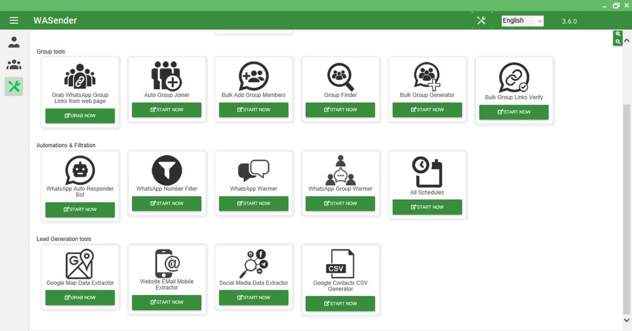 WA Sender 3.6.0 Software Interface for Digital Marketing