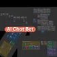 AI chat bot flowcharts and diagrams on dark background, text 'Ai Chat Bot' center